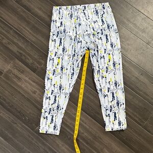 Women's Printed Leggings in Blue and Yellow